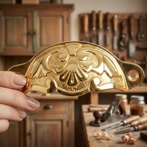 Traditional Cast Iron Industrial Cup Shape Cabinet Handle Decorative <b>Pull</b> for Bedroom Dining Home Office Use Durable Design - Product Image 1