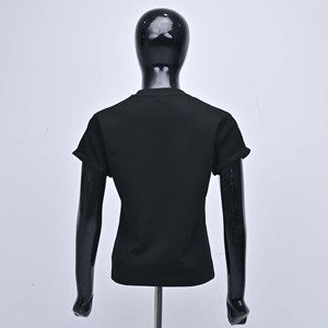 เสื้อยืดคอกลมแขนสั้นผ้าฝ้ายเจอร์ซีย์พิมพ์ลายดิจิตอลสีดำทรงพอดีตัว รุ่นซัมเมอร์ 220 กรัม ผ้าทออย่างดี - Product Image 2