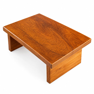 Mesa de Centro Rectangular de Madera Maciza, Mesa de Centro de Madera Hecha a Mano con Patas de Panel para Sala de Estar, Hogar y Estilo Rústico Moderno - Product Image 1