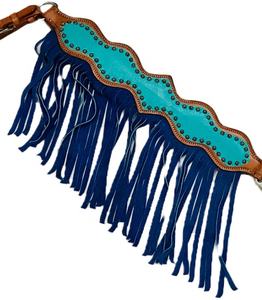 Vente en gros de collier de poitrine Western de cheval en cuir de qualité supérieure avec des produits de pointe à franges pour se débarrasser du cheval à un prix abordable - Product Image 3