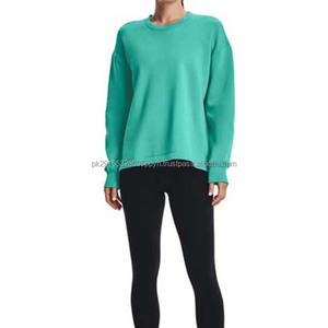 Ropa informal sudadera de mujer pulóver liso 2024 venta al por mayor personalizado diseño OEM cuello redondo ropa de mujer sudaderas transpirables - Product Image 5