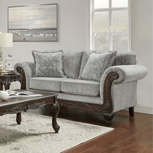 Hernen struttura in legno intagliato Loveseat per soggiorno elegante Design artigianale - Product Image 2