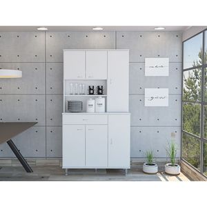 Armadio Dispensa Tigard Bianco con 1 Ripiano e 1 Cassetto per Uso in Cucina - Product Image 4