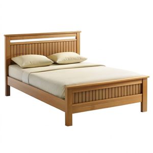 DORMITORIO PRINCIPAL DE MADERA DE TECO SÓLIDO HECHO EN INDONESIA, DISEÑO SIMPLE Y MESA DE NOCHE WT963 - Product Image 1