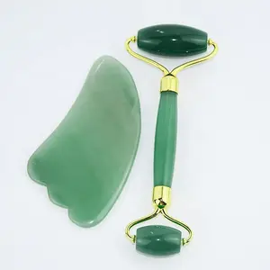 Nuovo arrivo all'ingrosso Oem Jade roller gua sha set Skin Beauty Massage Tool face jade roller