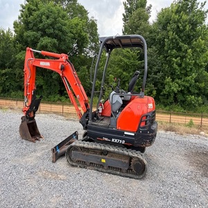 Mini-excavatrice sur chenilles Kubota KX163, orange, hydraulique, équipement de construction - Product Image 5