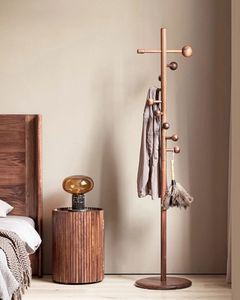 Classic Wooden Double Tier Adjustable Coat Rack <b>Standing</b> Non-Foldable Clothes <b>Hat</b> Bag Holder for Living Room Entryway Bedroom - Product Image 6