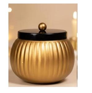 กระป๋องเก็บชา กาแฟ น้ำตาล ถั่ว แบบกำหนดเองเคลือบทอง พร้อมฝาสีดำ กระป๋องทองแดง - Product Image 1