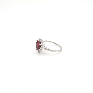 Luminous Pink Stone <b>Garnet</b> <b>Ring</b> Trillion Cut Elegant Fashion Accessory for Trendy Women Jewelry Collection - Product Image 2