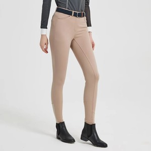 Pantalones de Montar a Caballo para Mujer, Color Sólido, Cintura Media, Cierre de Botones, Transpirables, de Secado Rápido, Personalizables con Impresión Digital, en Oferta - Product Image 1