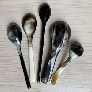 Luxury Premium Horn Spoon Natural Glossy Finish Timeless Design Handmade Dishwasher Eco-Friendly Tableware - Product Image 1