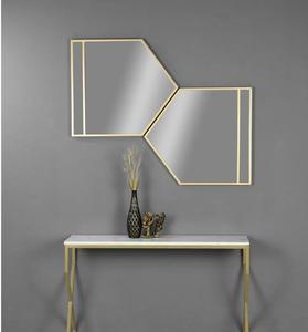 Modern Irregular Wall <b>Mirror</b> Brass Frame Decorative Home Accent <b>Mirror</b> for Bedroom Living Room - Product Image 2