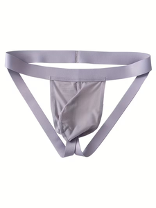 Men Low Rise Solid Color Mesh G String Underwear Breathable Spandex Nylon Knitted Briefs - Product Image 3