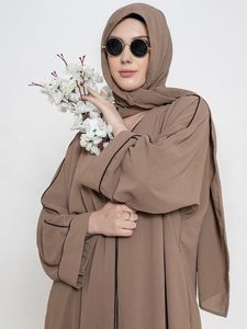 Women's Brown <b>Abaya</b> Floor Length Loose Fit Long Sleeve Embroidered Floral Modest Daily Wear Middle East Style Cotton <b>Dress</b> - Product Image 5