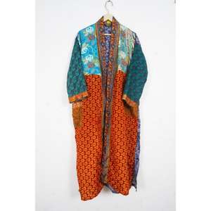 Kimono 100% Algodón para Mujer, Hecho a Mano, Verano, Uso Diario, Transpirable, Secado Rápido, Largo, Cuello en V, con Cordón Ajustable - Product Image 1