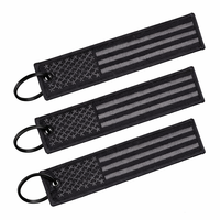 Porte-clés en tissu en gros, étiquettes tissées drapeau aviation, jet tag, broderie logo personnalisé, avec anneau porte-clés