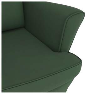 Fauteuil à bascule en bois de caoutchouc massif de taille moyenne avec revêtement en velours vert foncé pour salon - Product Image 6