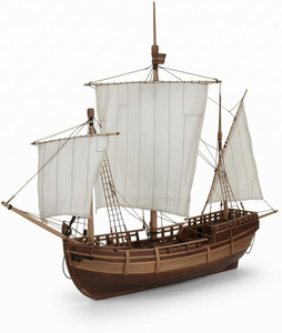Modèle de bateau à voile en bois fait main, décoration murale de style pirate rustique pour le salon - Product Image 6