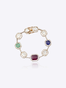 Bracelet Traditionnel pour Femme en Or 14K Sertie de Cristaux Polki Prismatiques, Bijou Ethnique Hindou Élégant Fait Main, Réglable et de Qualité Supérieure - Product Image 2