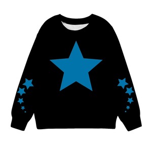 Sudadera de cuello redondo informal de manga larga de punto polar para niños con estampado de estrellas, diseño de manga regular, ropa de otoño e invierno - Product Image 1