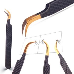 Pinzas para Extensión de Pestañas OEM, Herramientas de Injerto de Acero Inoxidable Antiestáticas con Puntas de Fibra de Precisión, Punta Puntiaguda, Logotipo Personalizado - Product Image 3