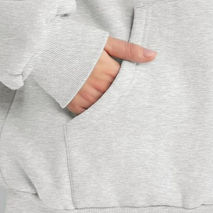 Ensemble de survêtement gris à capuche pour femme, en coton, coupe décontractée, pantalon long et sweat-shirt, couleur unie, idéal pour l'automne - Product Image 5