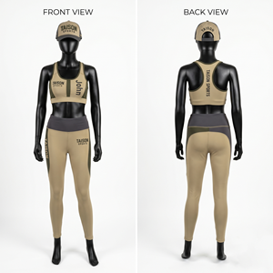Premium 280 GSM Polyester Spandex Boxing Legging <b>Bra</b> Set Black <b>Blue</b> Grey Panel Design Custom HTV Logo - Product Image 6