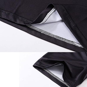 T-shirt de compression noir à manches courtes pour homme avec imprimé crâne blanc, coupe ajustée, séchage rapide, style urbain, col rond, vêtement de sport 2026 - Product Image 4