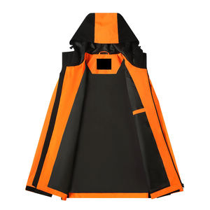 Veste en cuir pour homme 2026, personnalisée, imperméable, respirante, écologique, coupe-vent, orange de sécurité, pour l'extérieur et la randonnée, vente en gros - Product Image 3