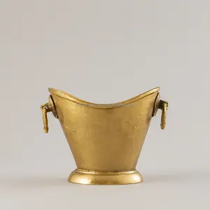 Cubo de hielo de aluminio chapado en oro de alta calidad para vino, cerveza y bebidas, bañeras, decoración de botellas de vino y metal fundido para fiestas - Product Image 1