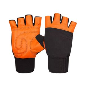 Fingerless Gloves Blue Panel Non-Slip Suede Palm Lifting Gloves for <b>Barbell</b> Grip Custom Factory - Product Image 5