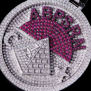 Collier Pendentif de Luxe pour Homme, Moissanite Ice Out, Argent 925, Chaîne Personnalisée avec Grand Disque de Diamants Baguette - Product Image 2