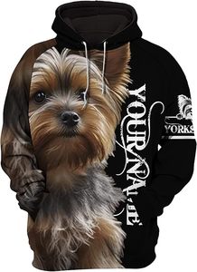 Sublimation Hoodie Terrier Print <b>Men's</b> Hoodie Regular Fit Casual Autumn Knitted Polyester Hooded Sweatshirt with Left Sleeve Log - Product Image 2