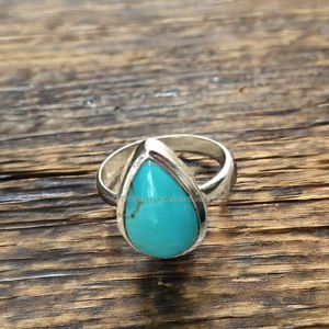 Best Selling Turquoise <b>Silver</b> <b>Ring</b> December Birthstone, Healing Gemstone, Turquoise <b>Ring</b>, <b>Solitaire</b> <b>Ring</b> Handmade Woman <b>Rings</b> - Product Image 1