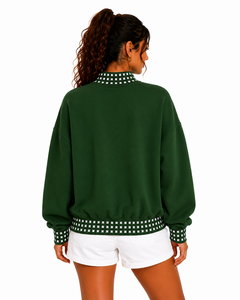 Custom Oversized <b>Women</b>’s Mock Neck Sweatshirt Wholesale Long Sleeve Cotton Fleece Autumn <b>Pullover</b> - Product Image 3
