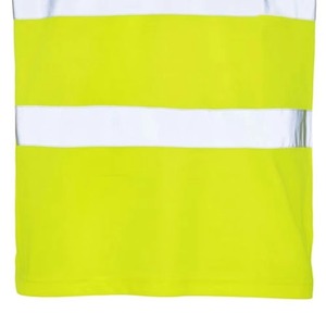 High Visibility Reflective Polyester Polo Shirt Unisex <b>Construction</b> Workwear Short Sleeve Safety <b>Uniform</b> Quick Dry Yellow Silver - Product Image 6