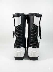 Botas de moto blancas, cómodas, antideslizantes, de cuero genuino, impermeables, a prueba de viento, hasta la rodilla, para todas las estaciones, para motociclistas. - Product Image 3