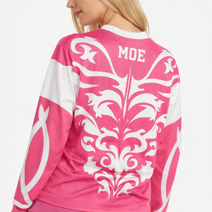 Vente en gros de maillots de football américain à manches longues pour femmes, en polyester léger, avec impression personnalisée, OEM, étiquette privée - Product Image 2