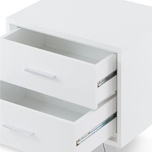 Consolle bianca a 2 cassetti con eleganti gambe a forcina - Product Image 4