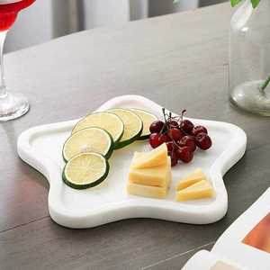 Plateau de service en marbre luxueux, élégant plateau de service pour café, collations, desserts, fruits et décoration de la maison pour les fêtes, à prix avantageux - Product Image 2