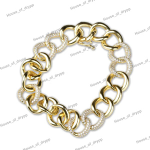 สร้อยข้อมือเงินแท้ 925 แบบ Cuban Link ประดับเพชร VVS Moissanite สไตล์ฮิปฮอป สำหรับผู้หญิง - Product Image 5