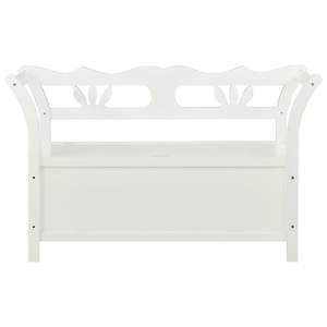 Banco Mediano de Madera de Abeto Sólido en Color Blanco para Patio - Product Image 3