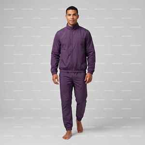 Conjunto de Chaqueta y Pantalones de Nylon Personalizado OEM, Traje Deportivo con Cremallera, Chaqueta Cortavientos y Pantalones de Nylon - Product Image 2