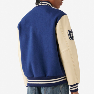 New Trendy Letterman Bomber <b>Jacket</b> 100% Wool Polyester Cotton Canvas Custom Logo <b>Fleece</b> <b>Lined</b> Winter <b>Jacket</b> - Product Image 3