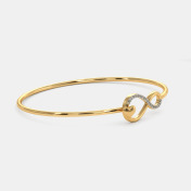 <b>Infinity</b> Loop Gold Bangle with Round Lab Grown Diamonds - Product Image 3