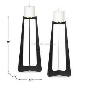 Modern Style Matte <b>Black</b> Iron Pillar Candle Holder Nordic Minimalist Metal <b>Candlestick</b> Stand For Home Decoration & Weddings - Product Image 5