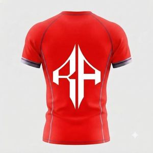 Rashguard de MMA de Alta Calidad para Adultos, Manga Corta, Cuello Redondo, Impresión por Transferencia de Calor, Secado Rápido, Transpirable, Material de Spandex/Poliéster - Product Image 3