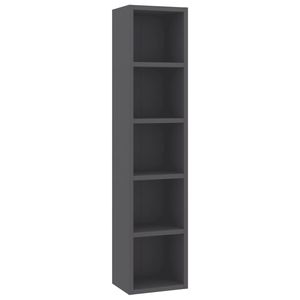 Gray 8.2\"x6.2\"x36.8\" Chipboard <b>CD</b> Cabinet Sleek <b>CD</b> <b>Racks</b> Storage Solution - Product Image 2
