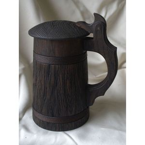 Tasse à thé et soucoupe en bois naturel pour le thé, le café et les boissons, fabriquées à la main avec style - Product Image 6