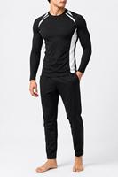 Rashguard à manches longues pour homme, couleur unie - 100% polyester UPF50+, écologique, séchage rapide et évacuation de la transpiration pour le fitness